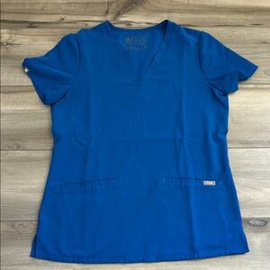 Figs Royal Blue Scrub Top
